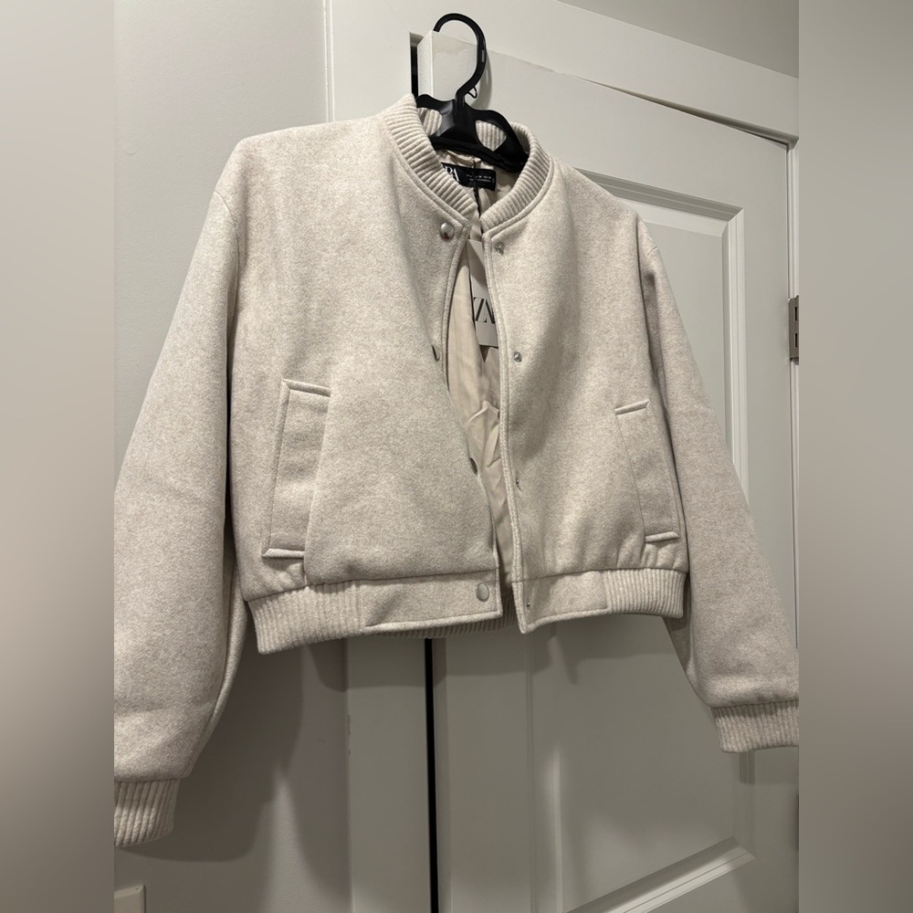 Zara women’s cropped bomber jacket